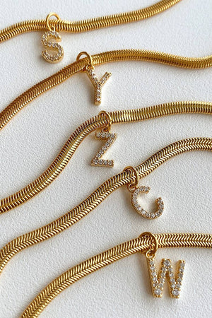 Diamond Letter Necklace: C