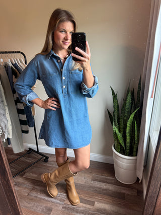 Z Supply Lucie Denim Shirt Dress - The Red Thread Boutique
