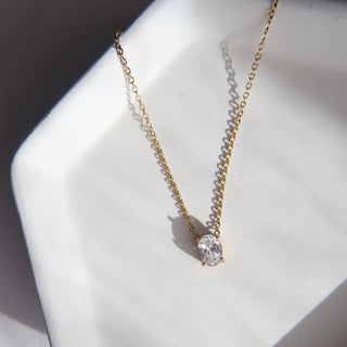 Oval Solitaire Necklace