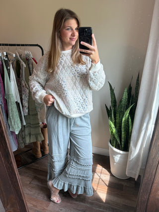 Hattie Quilted Sweatshirt, Cream