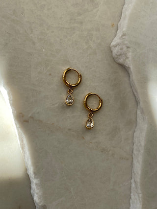 Crystal Huggie Hoops