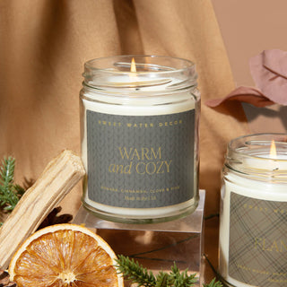 Warm and Cozy 9 oz Soy Candle (Gold Foil)