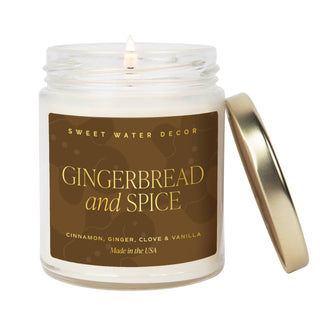 Gingerbread and Spice 9 oz Soy Candle (Gold Foil)