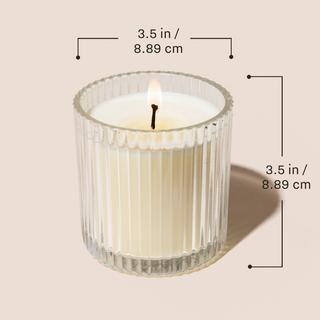 Warm and Cozy 12 oz Soy Candle, Fluted Ribbed Jar