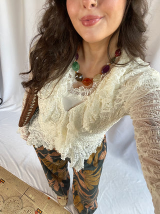 Lacey Bell Top, Cream
