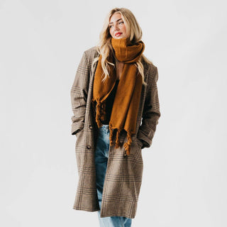 Twyla Twisted Tassel Scarf: Black