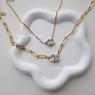 Dainty Toi et Moi Necklace | Pendant Necklace