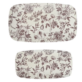 Brown Delft Stacking Melamine Tray - Set of 2 *final sale*