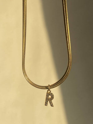 Diamond Letter Necklace: T
