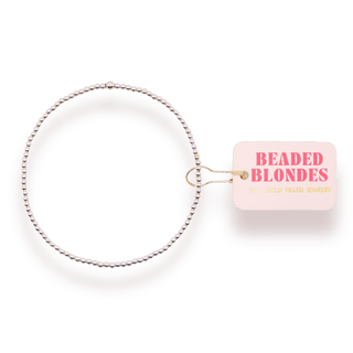 2MM Silver Beaded Bracelet: Standard 6.75 inch - The Red Thread Boutique