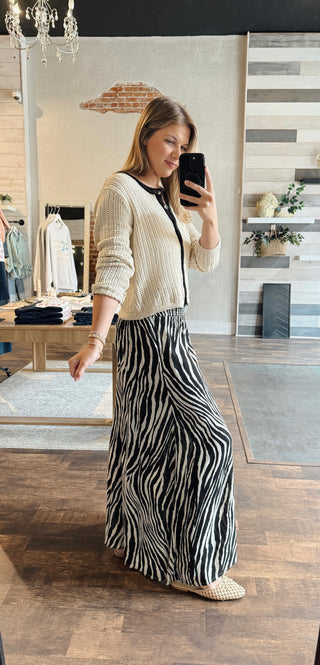 House Blend Zebra Pants, Black/Cream - The Red Thread Boutique