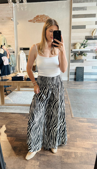 House Blend Zebra Pants, Black/Cream - The Red Thread Boutique