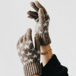 Knit Star Smart Gloves: Taupe