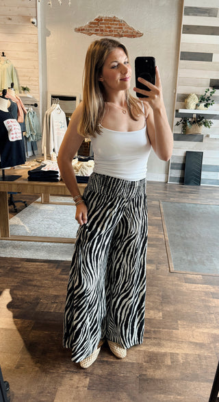 House Blend Zebra Pants, Black/Cream - The Red Thread Boutique