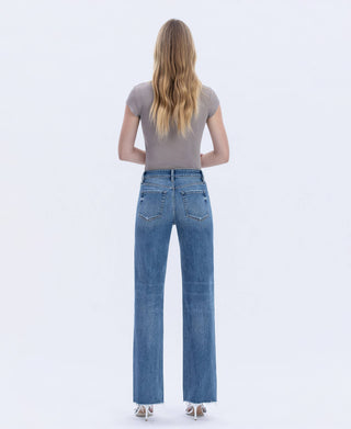 Fray Hem Slim Wide Jeans