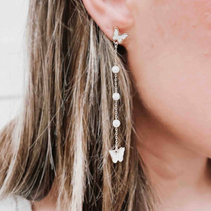 Pearl Drop Earrings, Clover