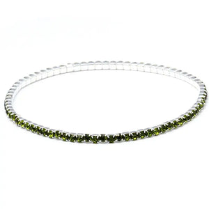 Elastic Rhinestone Bracelets: Silver