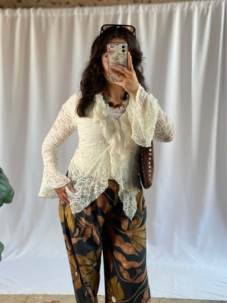 Lacey Bell Top, Cream