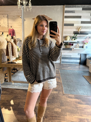 Lace Satin Shorts, Ivory