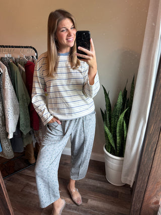 Basic Floral Barrel Jogger, Ash