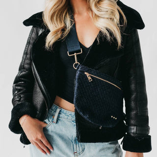 Suede Westlyn Woven Bum Bag, Suede Primrose