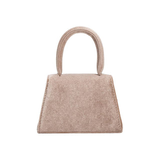 Sabrina Taupe Mini Velvet Top Handle Bag *final sale