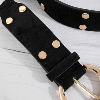 Studded Trim Vegan Leather Belt: GBK - The Red Thread Boutique