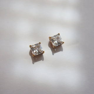 CZ Square Stud Earrings