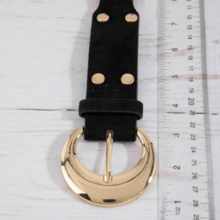 Studded Trim Vegan Leather Belt: GBK - The Red Thread Boutique