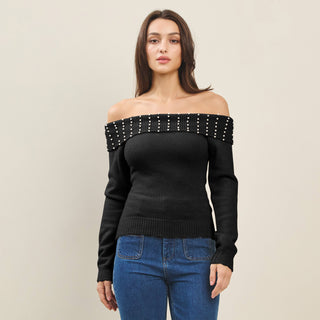 OTS Pearl Sweater, Black - The Red Thread Boutique