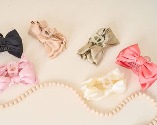 Satin Bow Claw Clip- Blush