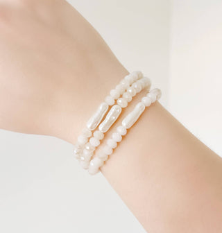 White Pearl Beaded Bracelet