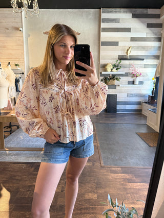 Arden Floral Tie Top - The Red Thread Boutique