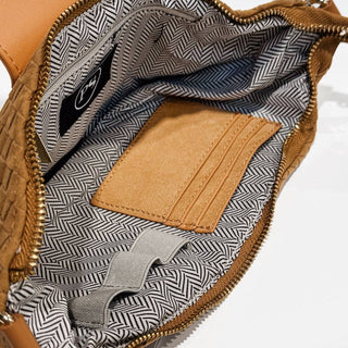 Selena Suede Flap Crossbody: Camel