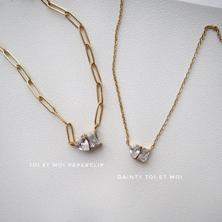 Dainty Toi et Moi Necklace | Pendant Necklace