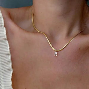 Diamond Letter Necklace: T