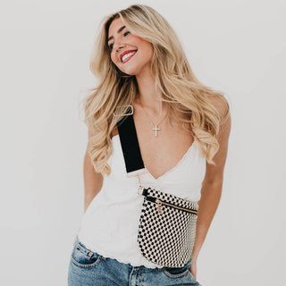 Westlyn Woven Bum Bag, Gray/Black