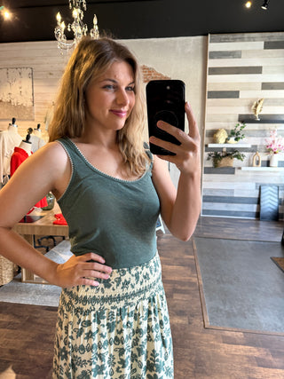 Z Supply Julian Crochet Tank, Evergalde