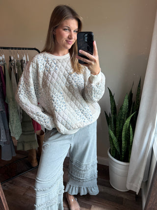 Hattie Quilted Sweatshirt, Cream