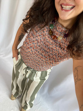 Lizzy Smocked Plaid Tank - The Red Thread Boutique
