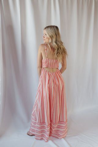 Kinzi Stripe Maxi Dress, Blush