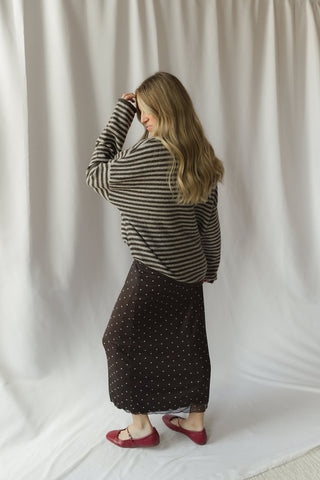 Paige Henley Stripe Sweater, Cocoa