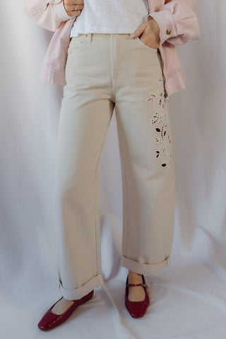 Z Supply The Show Off High Rise Bowed, Soapstone - The Red Thread Boutique