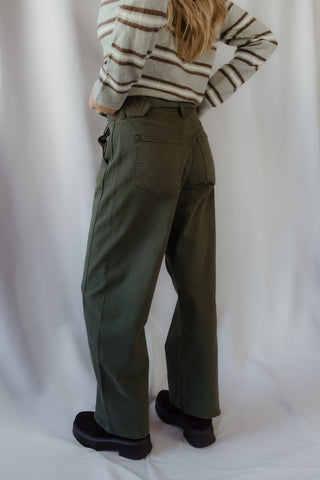 Belted Hunter Green Pants - The Red Thread Boutique