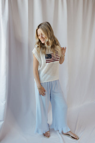 Tori Americana Flag Sweater Top - The Red Thread Boutique