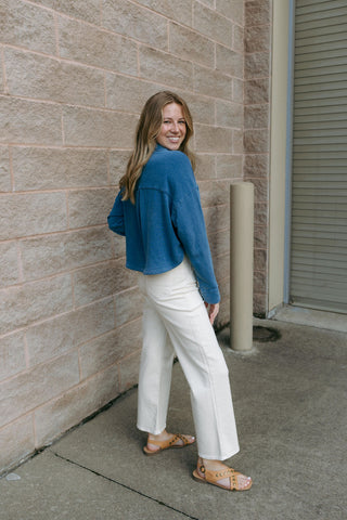 All Day Cropped Knit Denim Jacket, Vtg Indigo by Z Supply *final sale