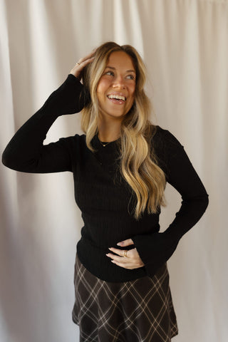 Z Supply Free Fall Sweater Top, Black - The Red Thread Boutique
