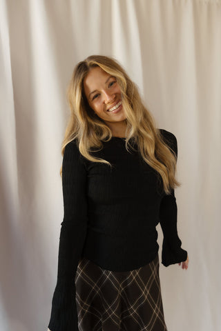 Z Supply Free Fall Sweater Top, Black - The Red Thread Boutique