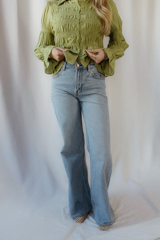 Z Supply The Stunner Mid Rise Wide Leg, Downtown - The Red Thread Boutique