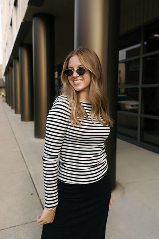 Pristine Striped Tee, Black by Z Supply